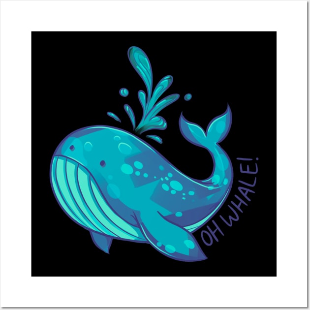 Oh Whale! (turquoise) Wall Art by Claire Lin